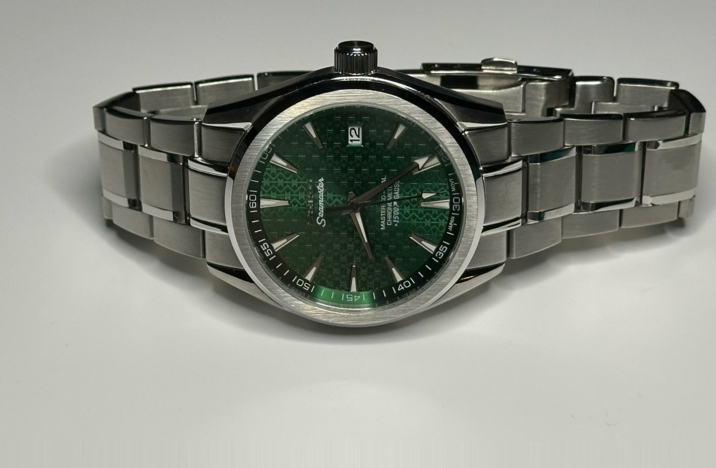 40mm Grand Seiko Style case, Emerald Green Textured Dial
