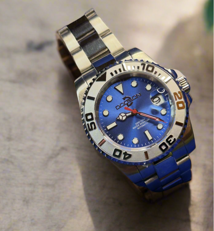 40mm Silver bezel, Blue dial yacht watch NH34