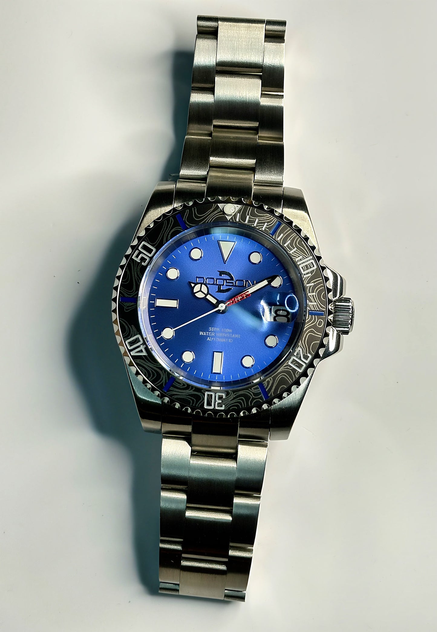 41mm Blue dial topographical line bezel, NH35 automatic Yacht Watch