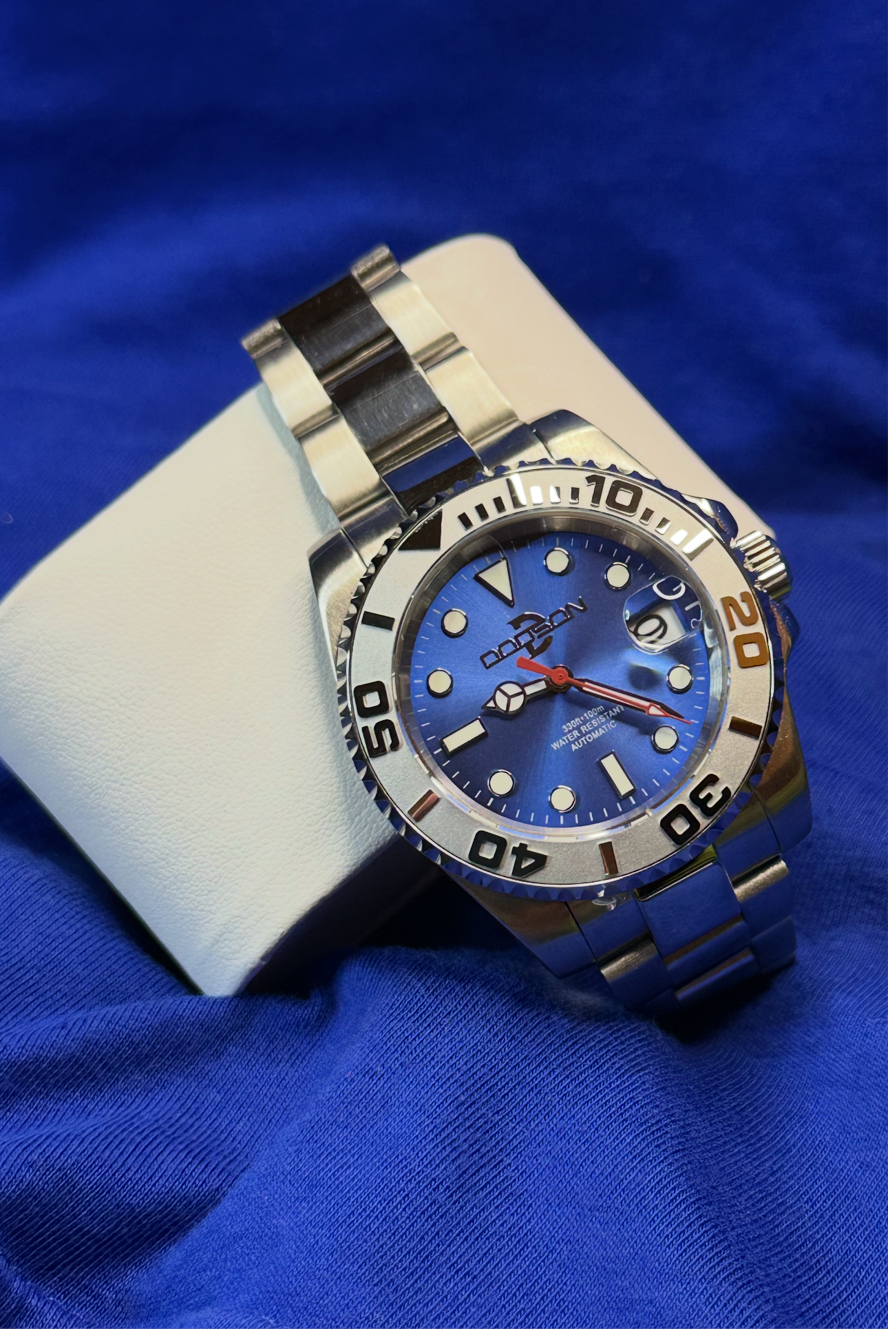 40mm Silver bezel, Blue dial yacht watch NH34