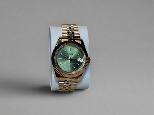 40mm Green Dial, Rose Gold automatic nh35 date-just Seiko-Mod