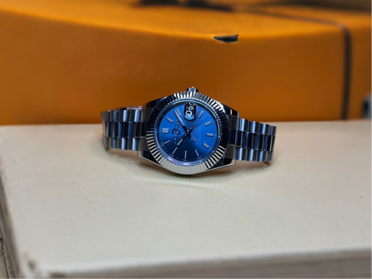 41mm fluted bezel, automatic nh35, Blue dial Date-just on jubilee bracelet