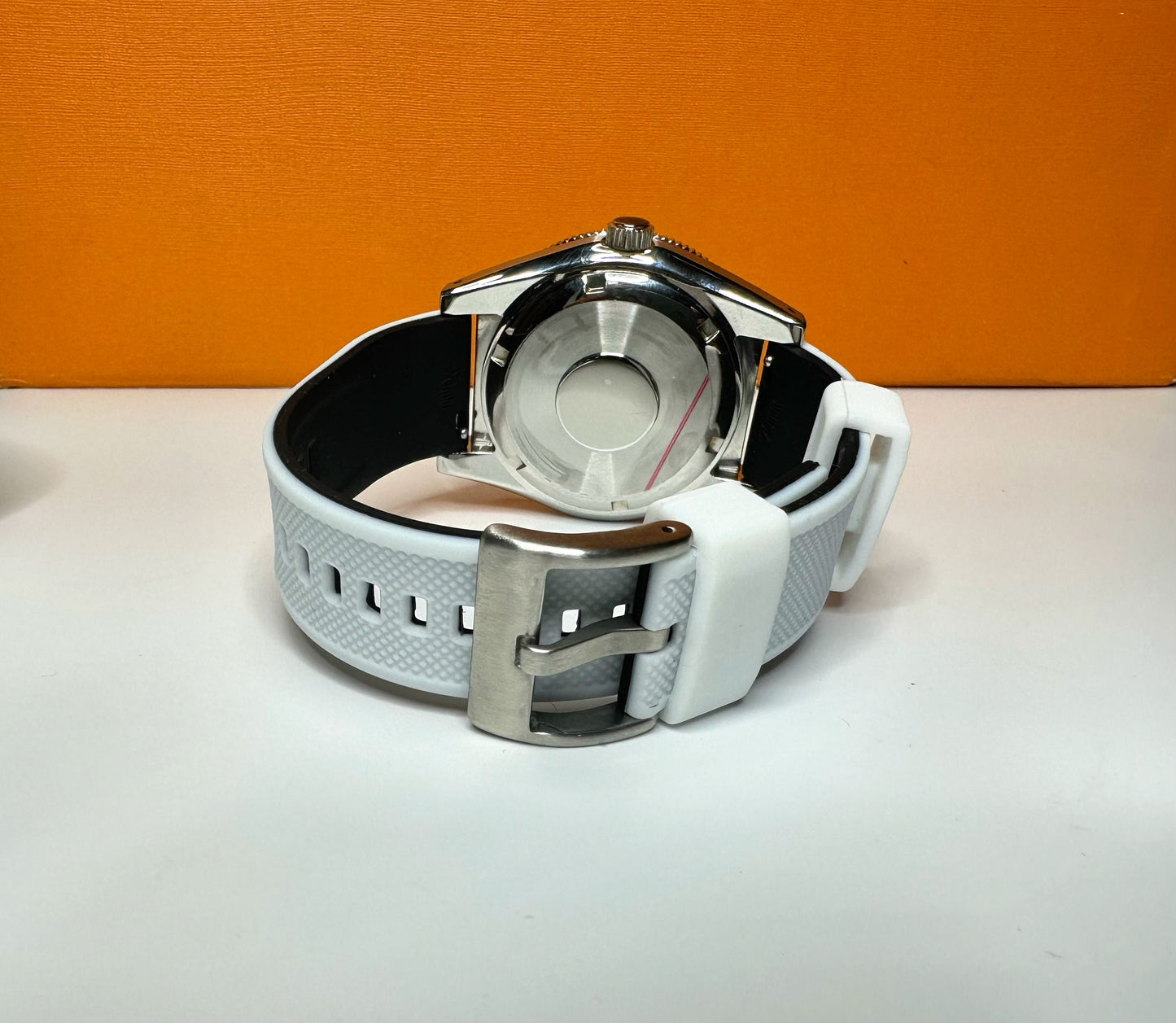40.5mm Mint Green Automatic Dive Watch on black sail cloth strap
