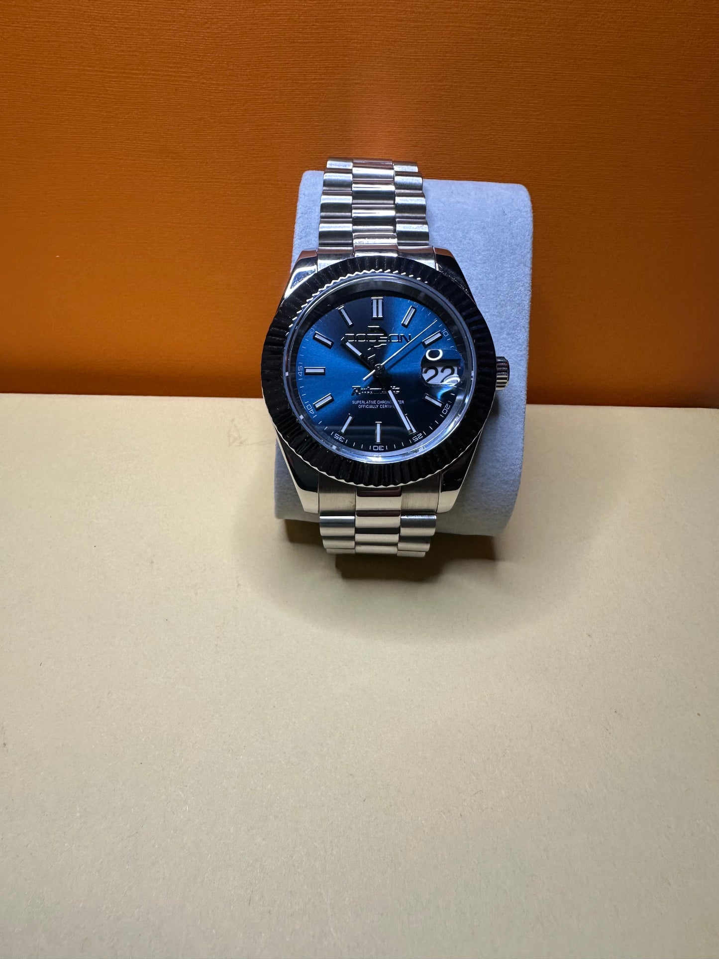 41mm fluted bezel, automatic nh35, Blue dial Date-just on jubilee bracelet