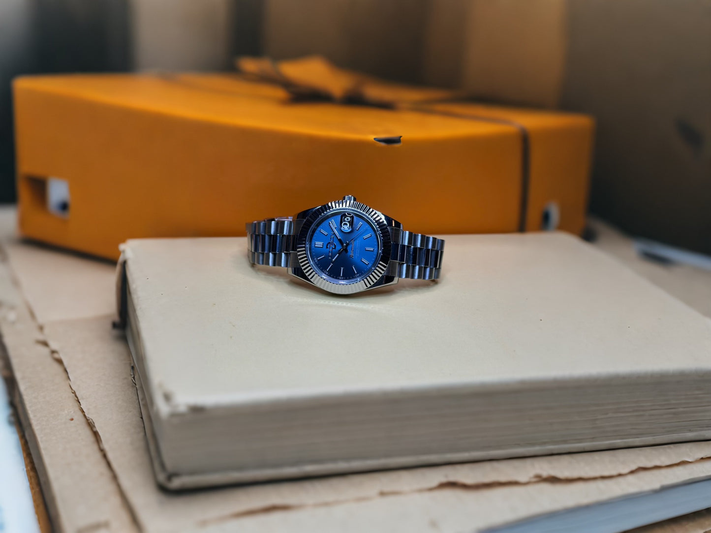 41mm fluted bezel, automatic nh35, Blue dial Date-just on jubilee bracelet