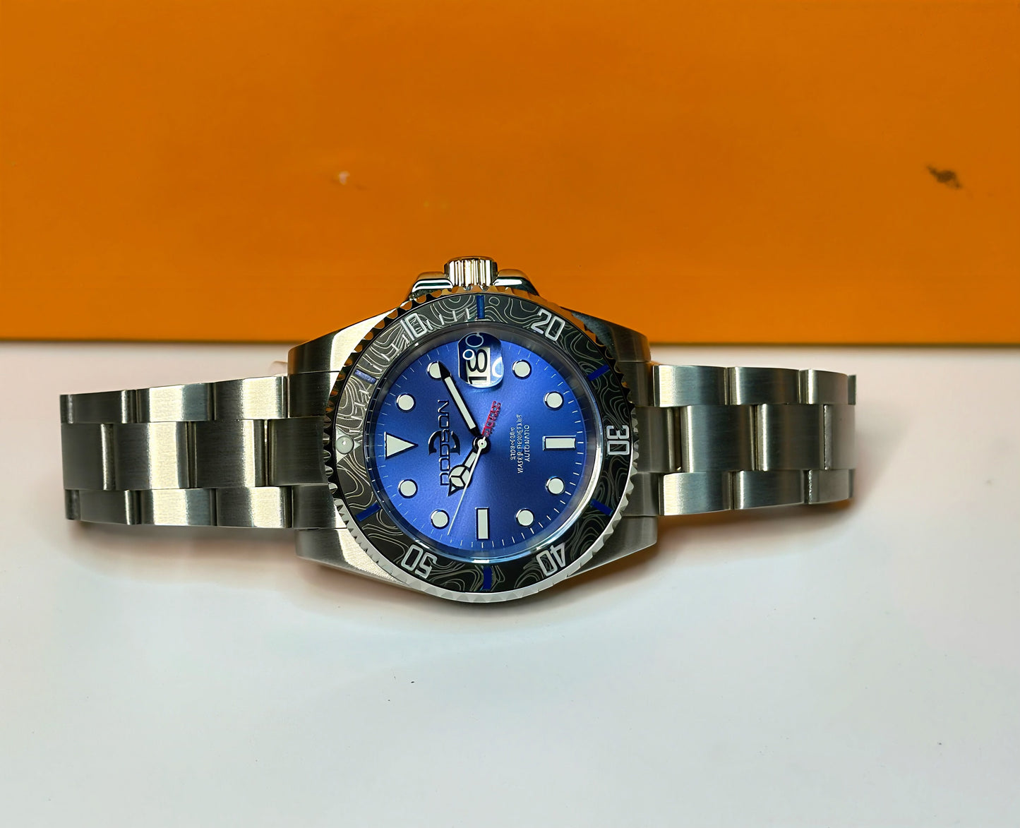41mm Blue dial topographical line bezel, NH35 automatic Yacht Watch