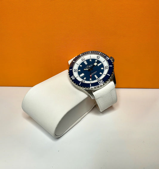 44mm Super Ocean Automatic Homage Watch- Blue dial, Blue bezel on rubber strap