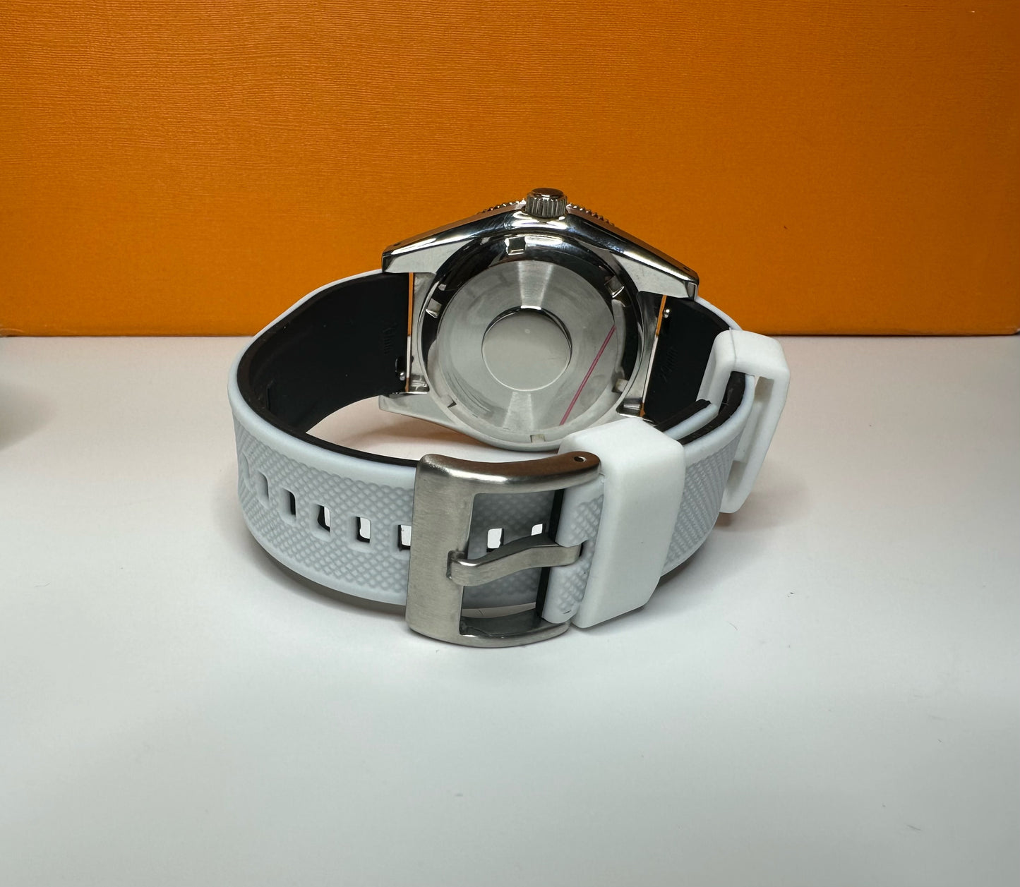 40.5mm Mint Green Automatic Dive Watch on black sail cloth strap