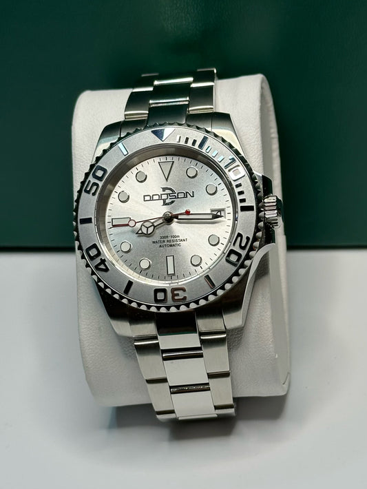 41mm yacht watch silver bezel, silver dial automatic NH35
