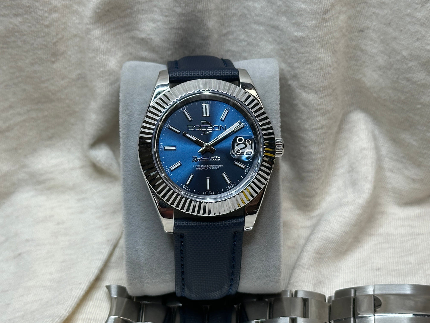 41mm fluted bezel, automatic nh35, Blue dial Date-just on jubilee bracelet