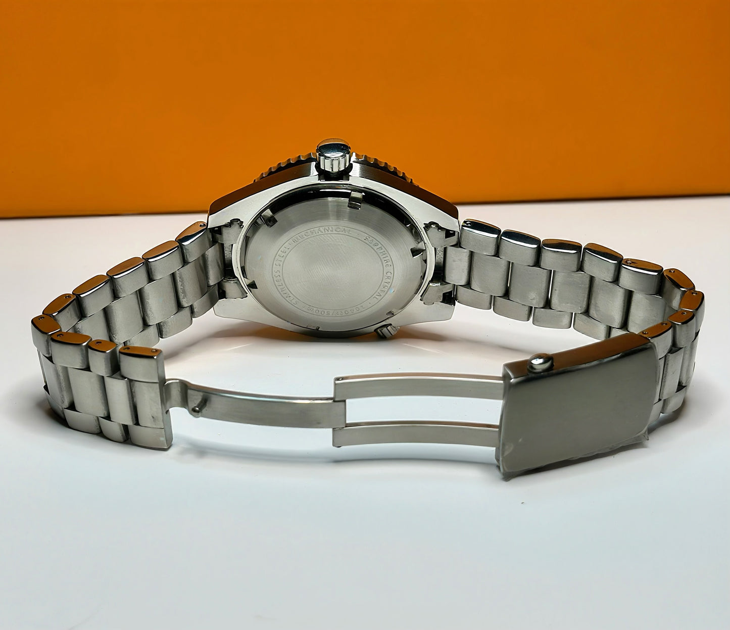 43.5mm Planet Ocean Automatic Homage Watch- Silver textured Dial & Blue Bezel
