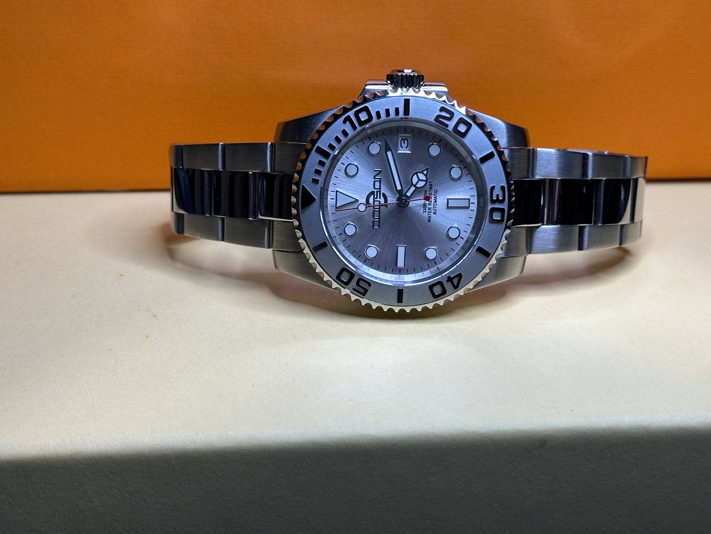 41mm yacht watch silver bezel, silver dial automatic NH35