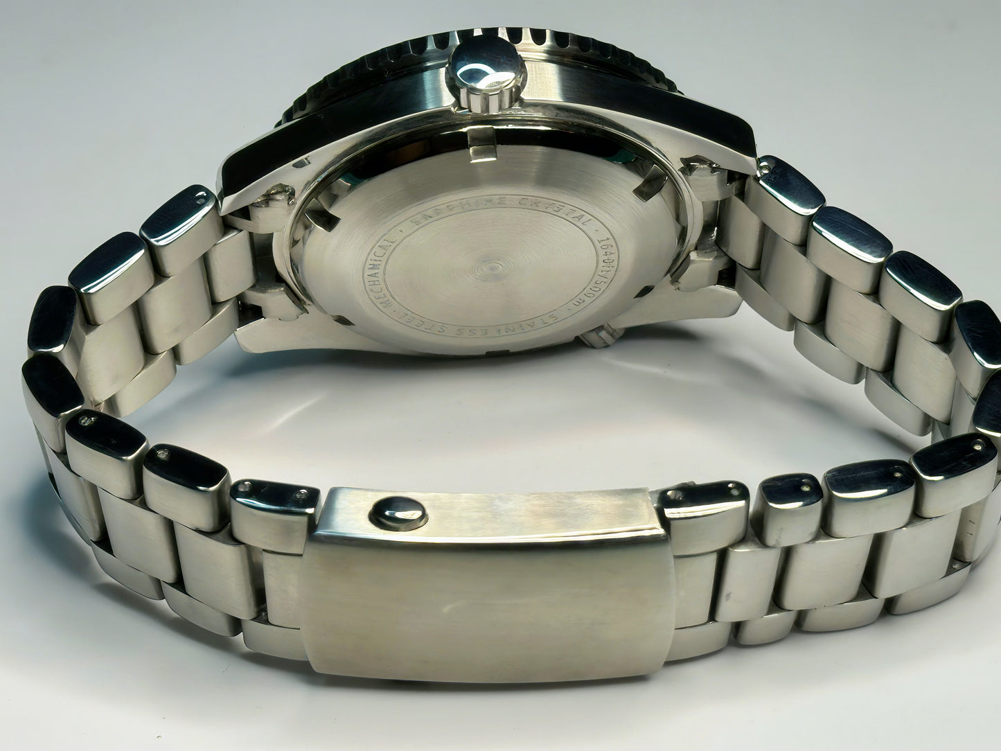 43.5mm Planet Ocean Automatic Homage Watch- Silver textured Dial & Blue Bezel