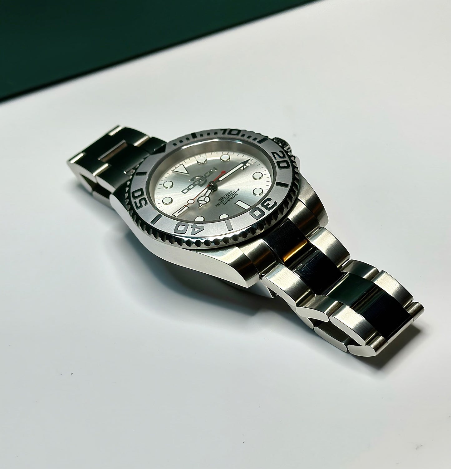 41mm yacht watch silver bezel, silver dial automatic NH35