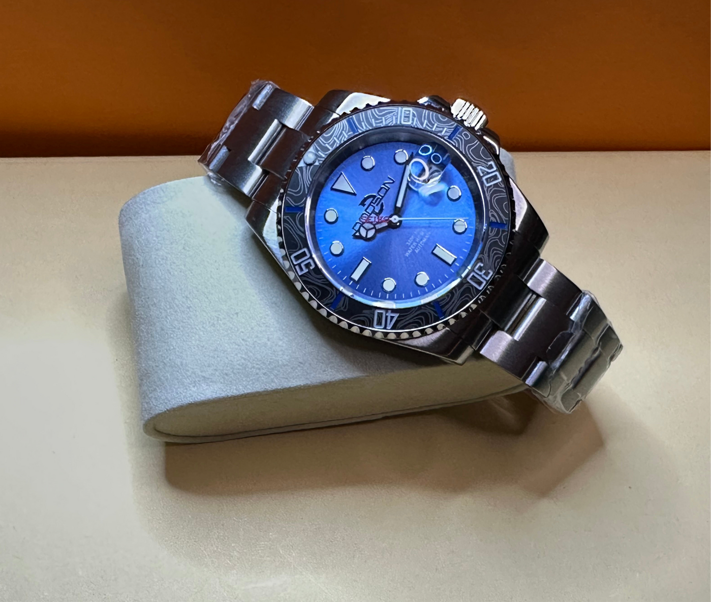 41mm Blue dial topographical line bezel, NH35 automatic Yacht Watch