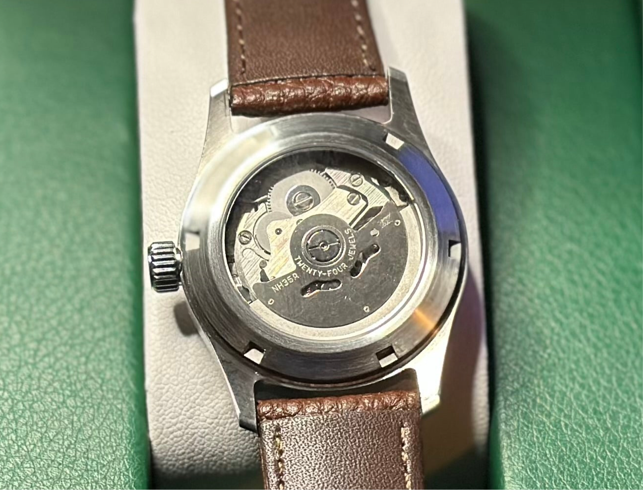 36mm Automatic pilots Watch w/ luminescent Arabic Numeral dial