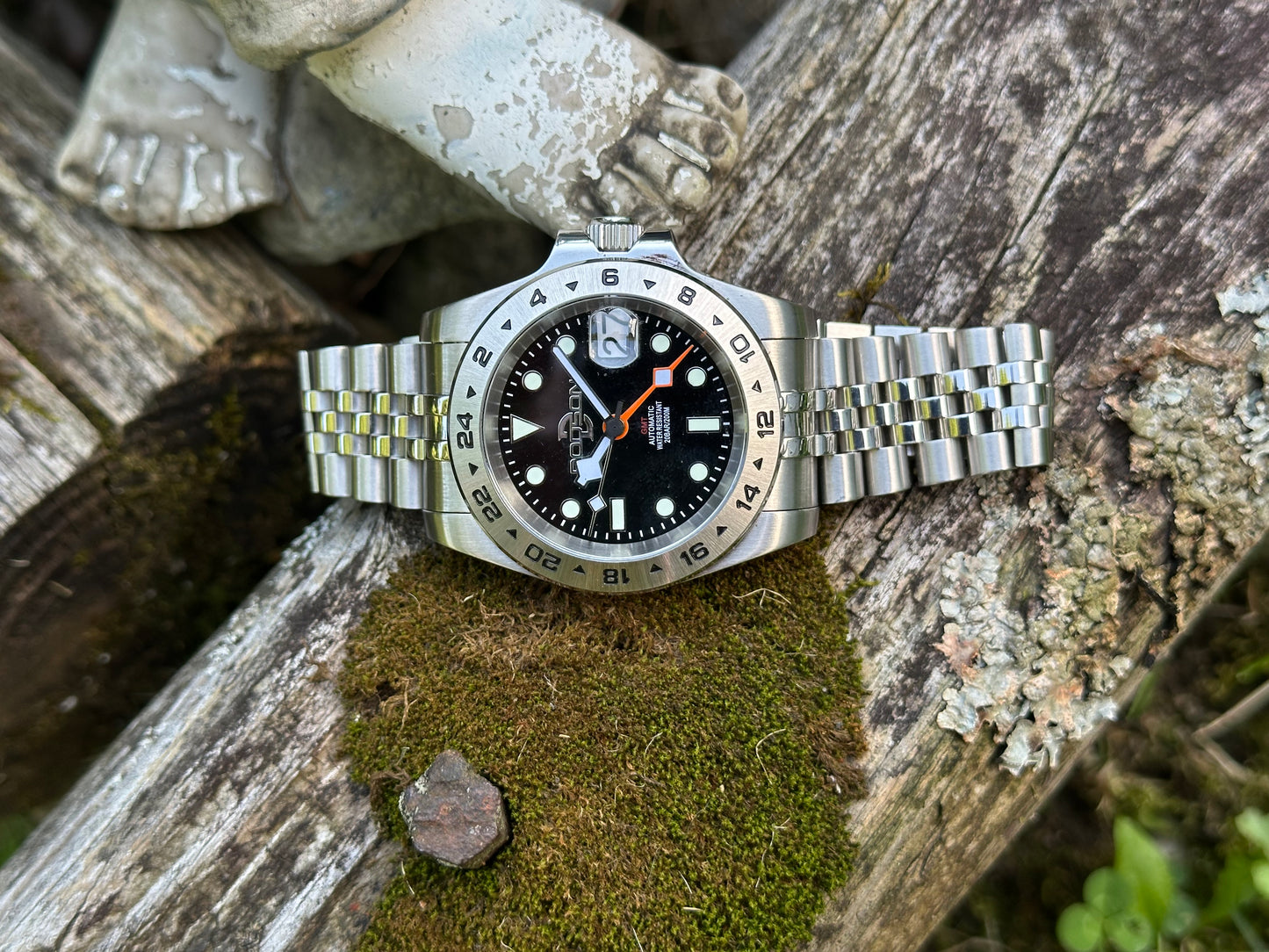 Black dial , GMT watch NH34 on jubilee bracelet