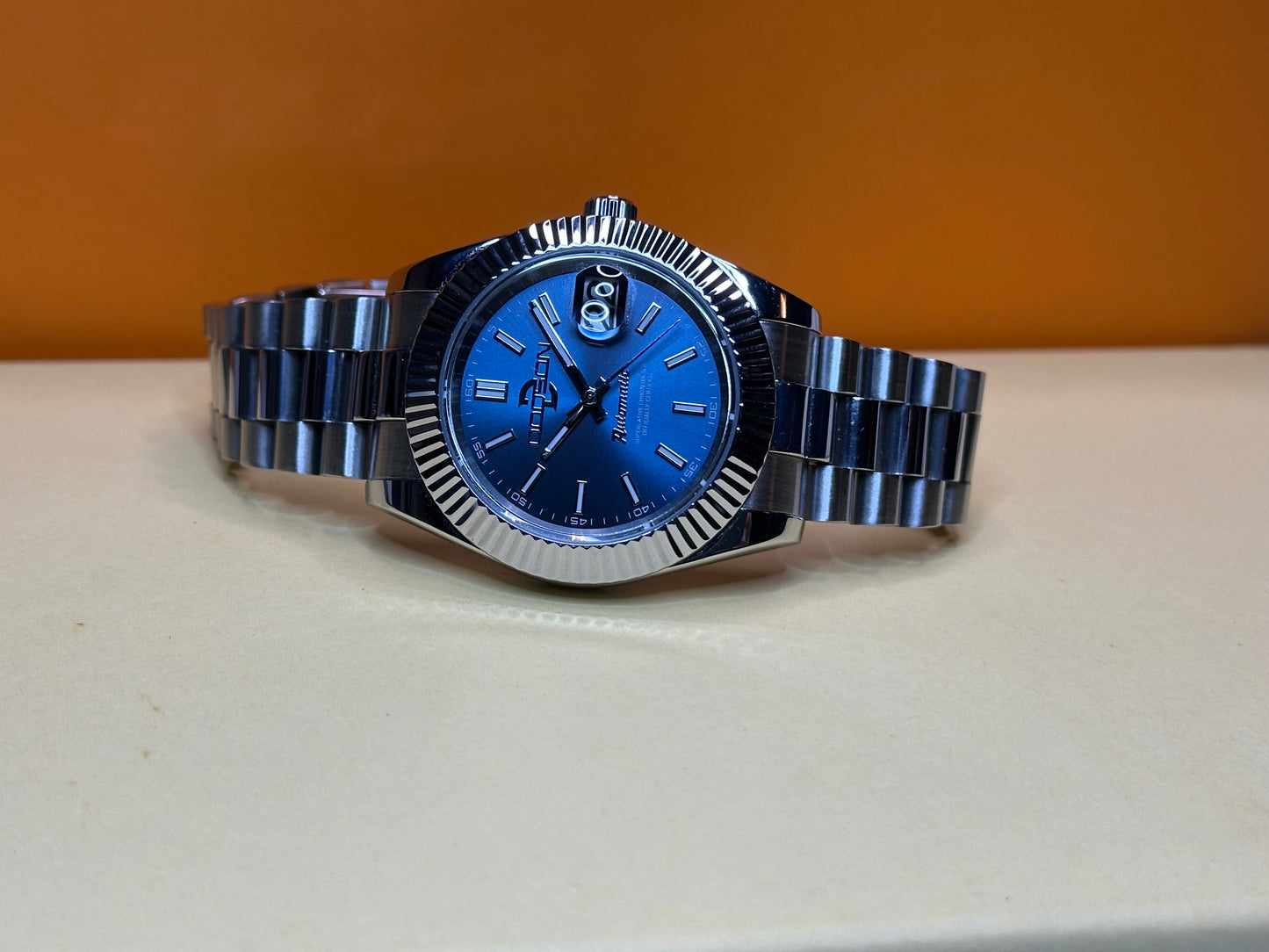 41mm fluted bezel, automatic nh35, Blue dial Date-just on jubilee bracelet