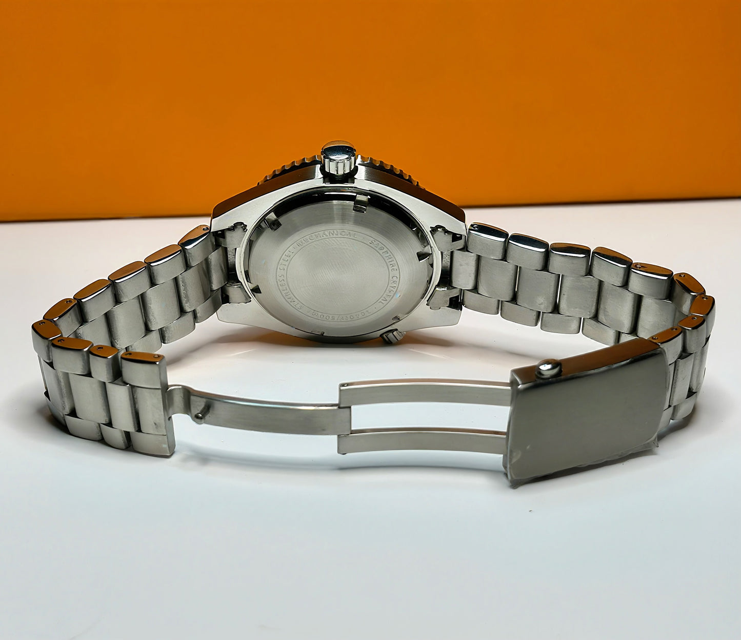 43.5mm Planet Ocean Automatic Homage Watch - black bezel white dial automatic watch