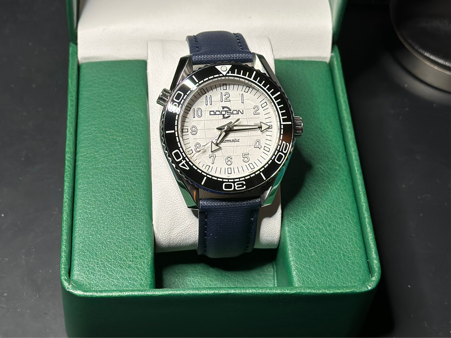43.5mm Planet Ocean Automatic Homage Watch - black bezel white dial automatic watch