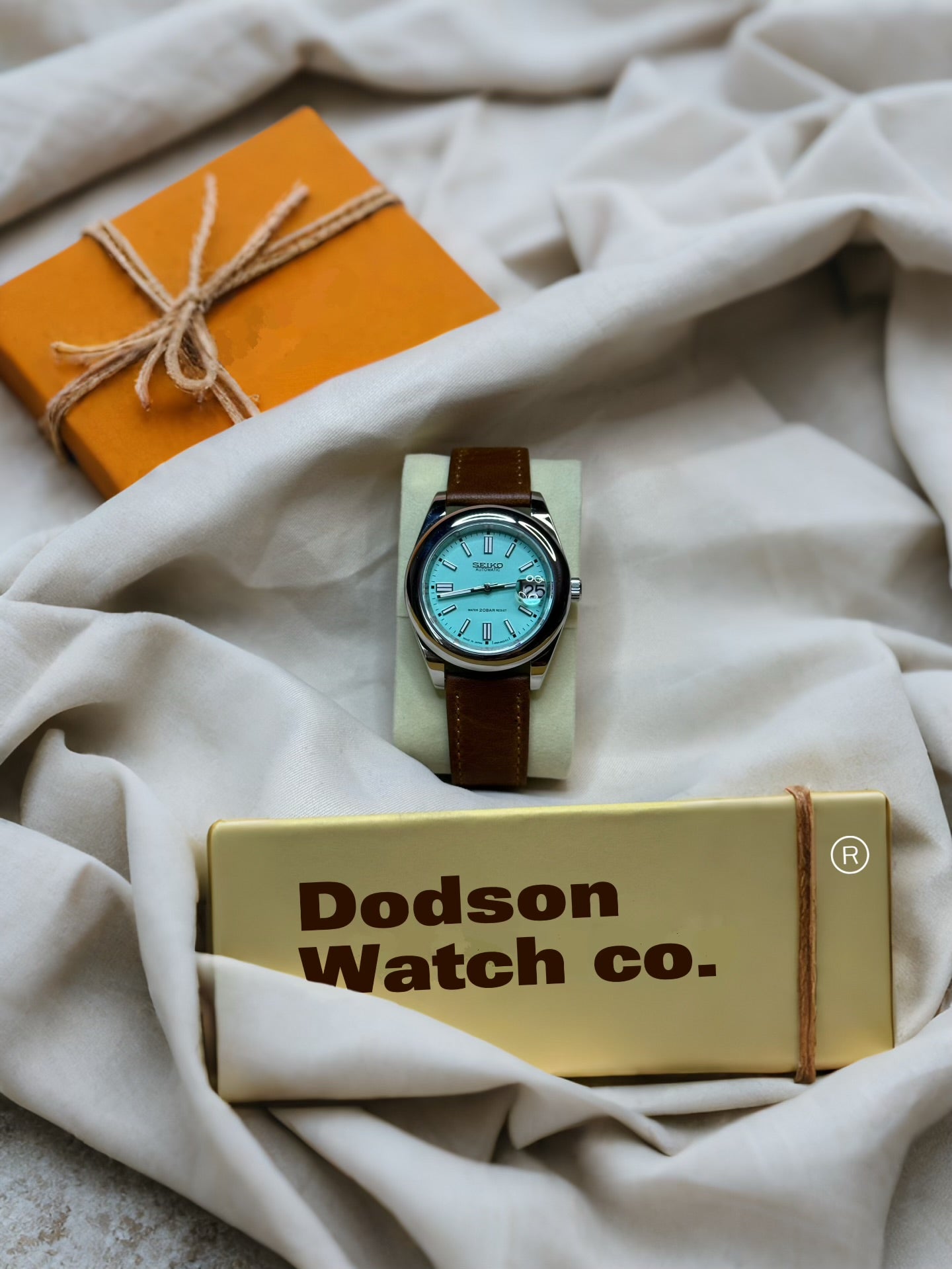 40mm mint blue dial date-just nh35 Seiko Mod on oyster stainless steel bracelet
