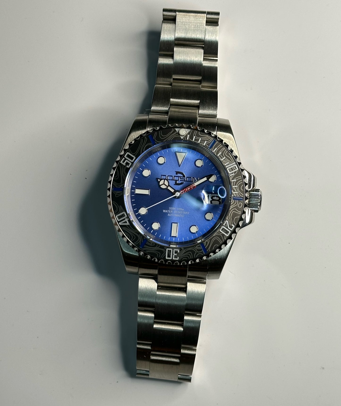 41mm Blue dial topographical line bezel, NH35 automatic Yacht Watch