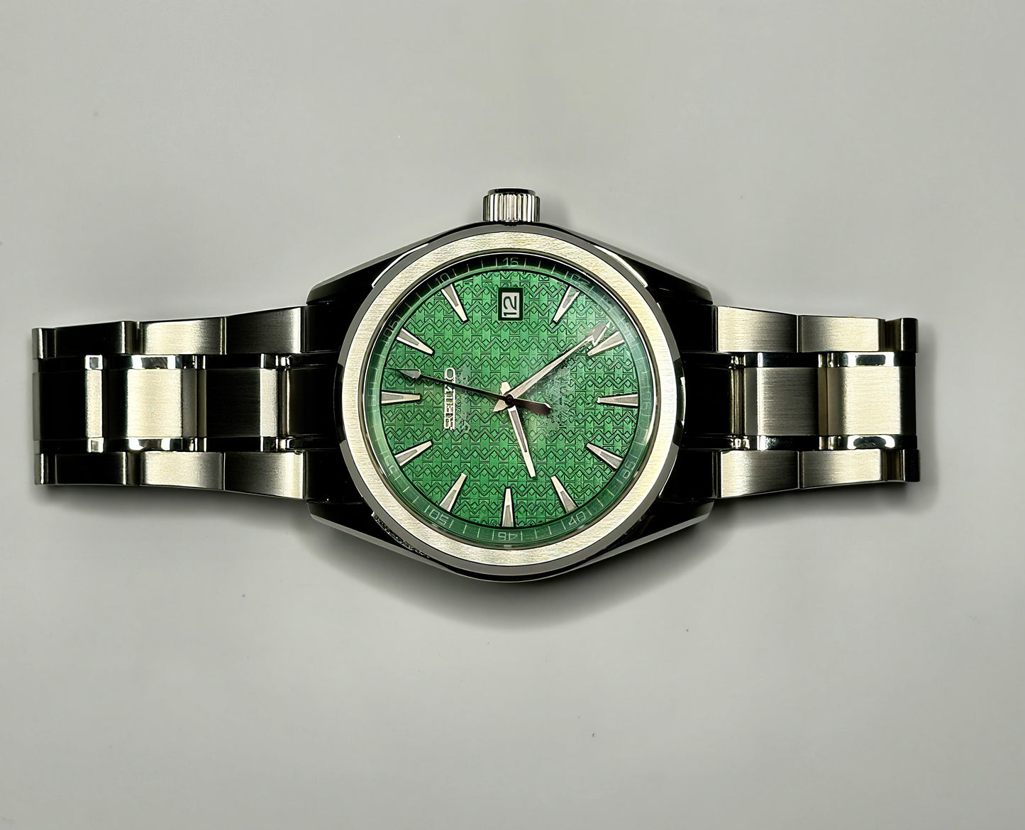 40mm Grand Seiko Style case, Emerald Green Textured Dial