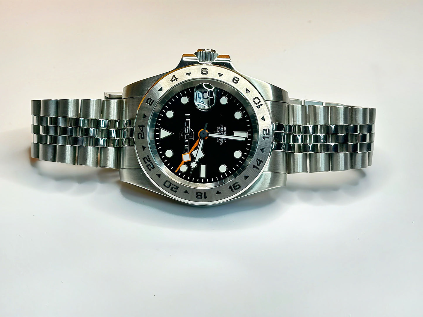 Black dial , GMT watch NH34 on jubilee bracelet