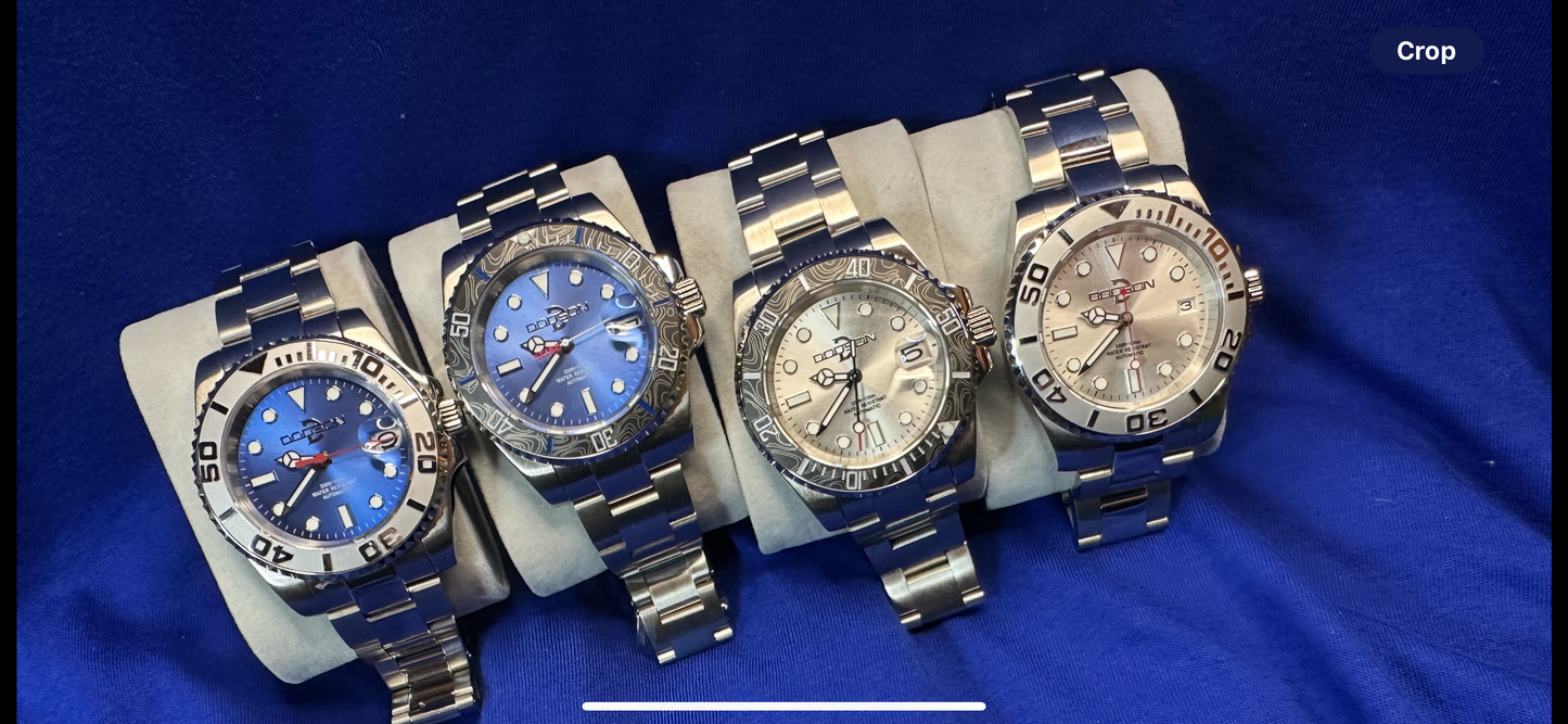 41mm Blue dial topographical line bezel, NH35 automatic Yacht Watch