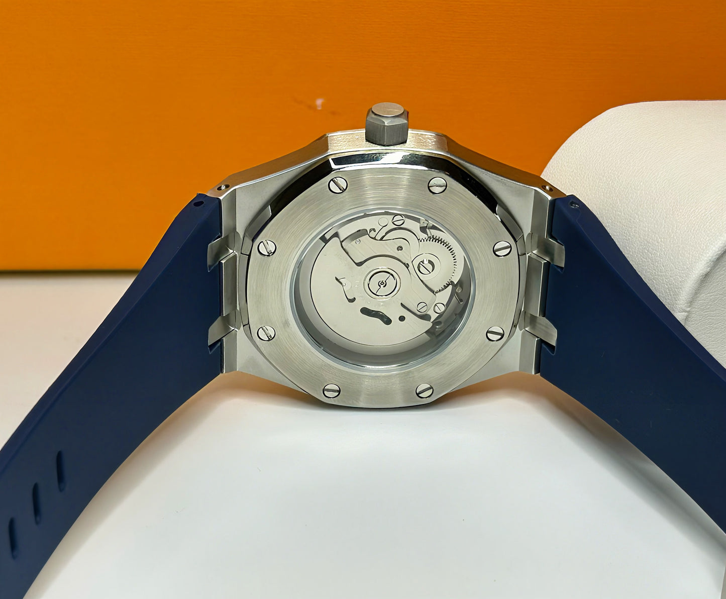 42mm Royal Oak Automatic Homage Watch on blue silicone strap