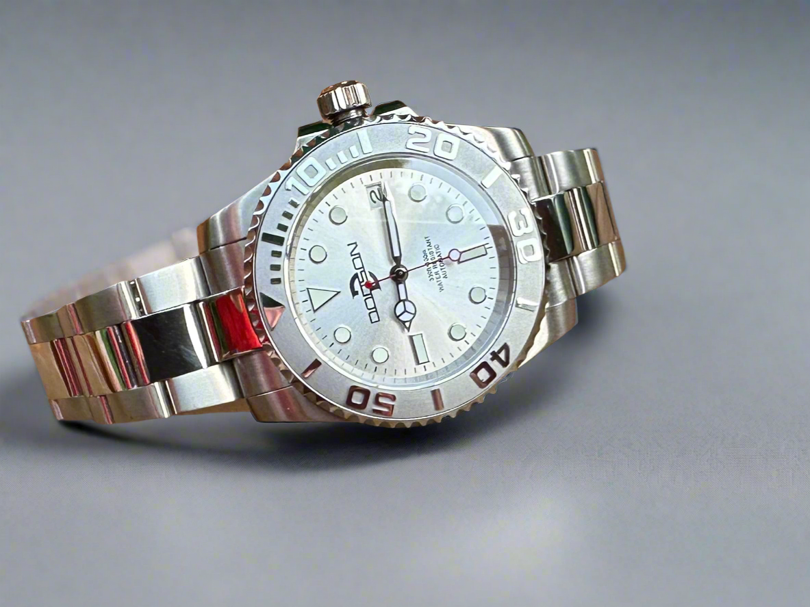 41mm yacht watch silver bezel, silver dial automatic NH35