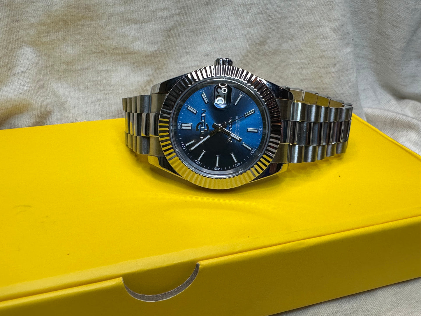 41mm fluted bezel, automatic nh35, Blue dial Date-just on jubilee bracelet
