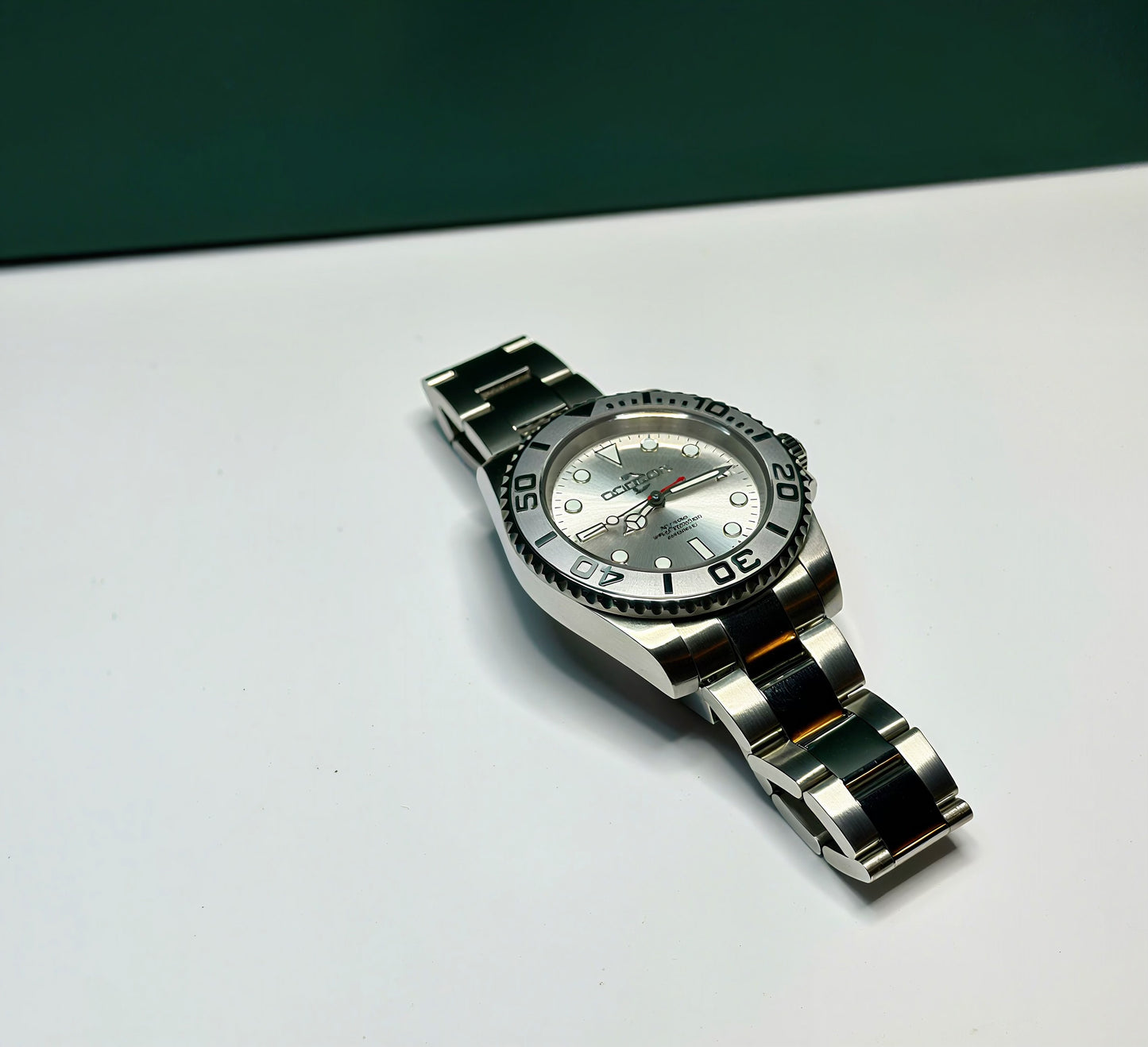 41mm yacht watch silver bezel, silver dial automatic NH35