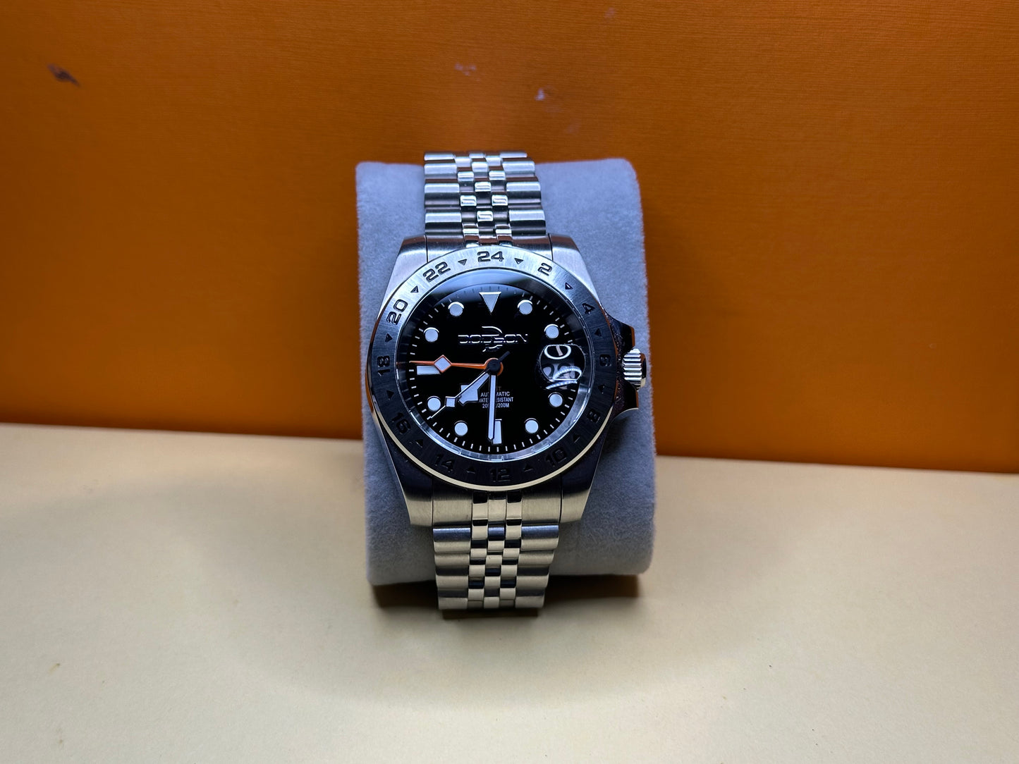Black dial , GMT watch NH34 on jubilee bracelet