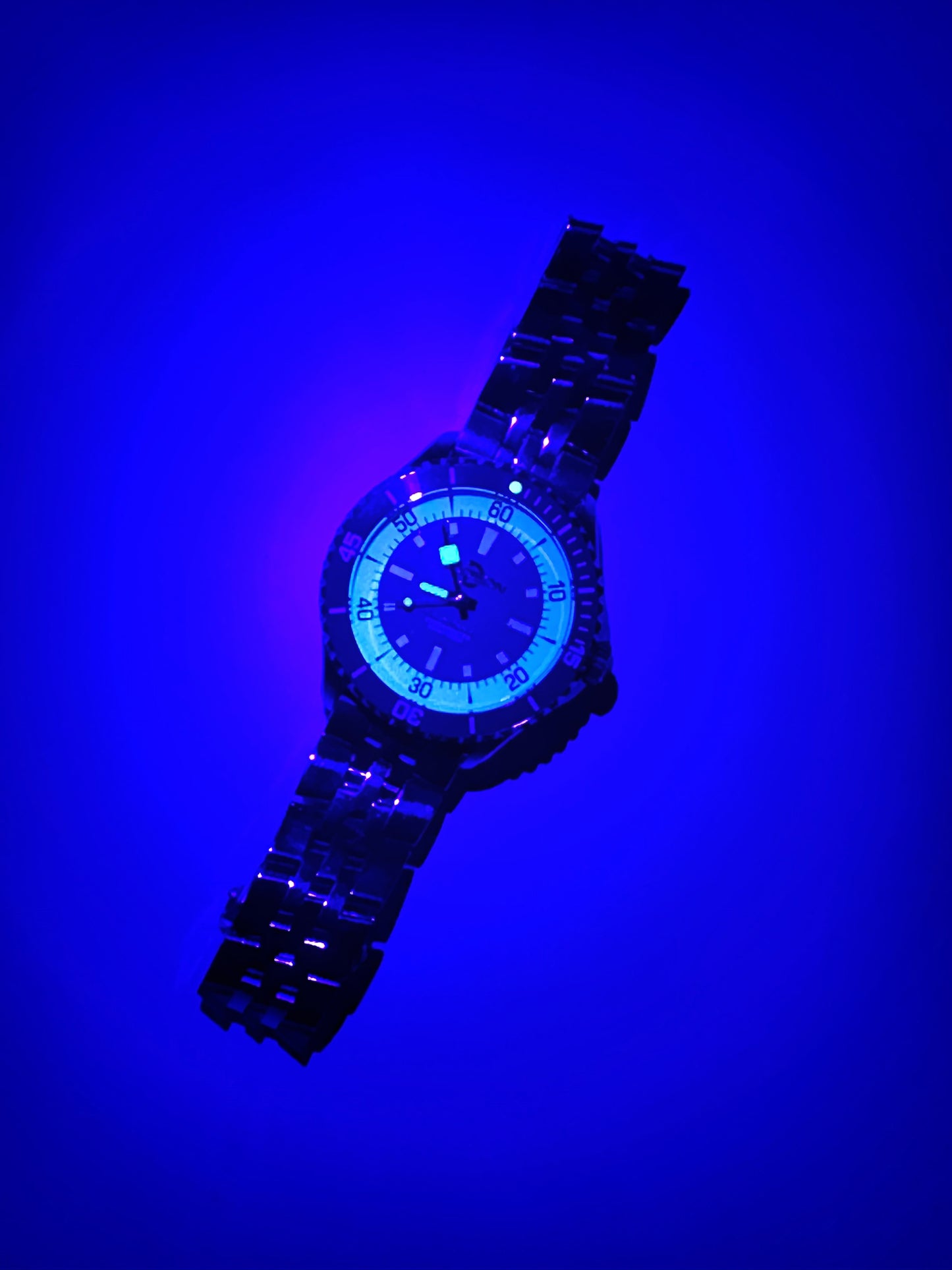 44mm Super Ocean Automatic Homage Watch- Blue Bezel, Blue Dial on stainless steel bracelet