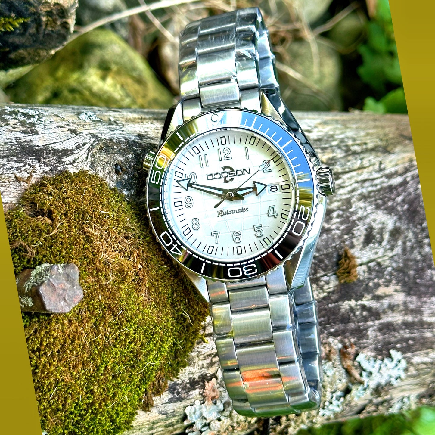 43.5mm Planet Ocean Automatic Homage Watch - black bezel white dial automatic watch