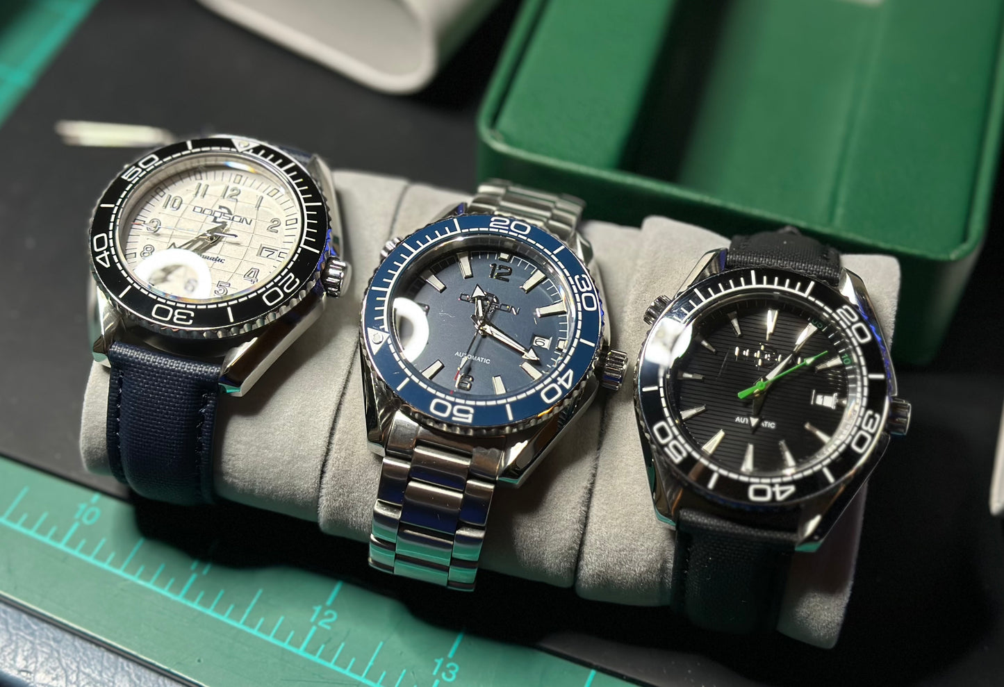 43.5mm Planet Ocean Automatic Homage Watch - black bezel white dial automatic watch