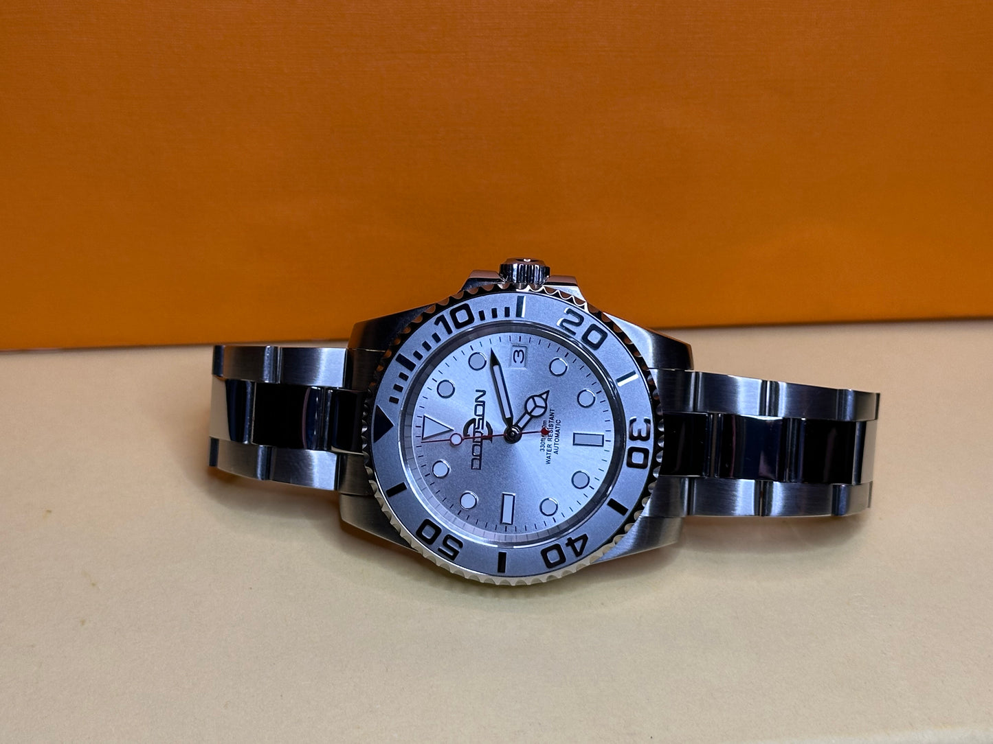 41mm yacht watch silver bezel, silver dial automatic NH35