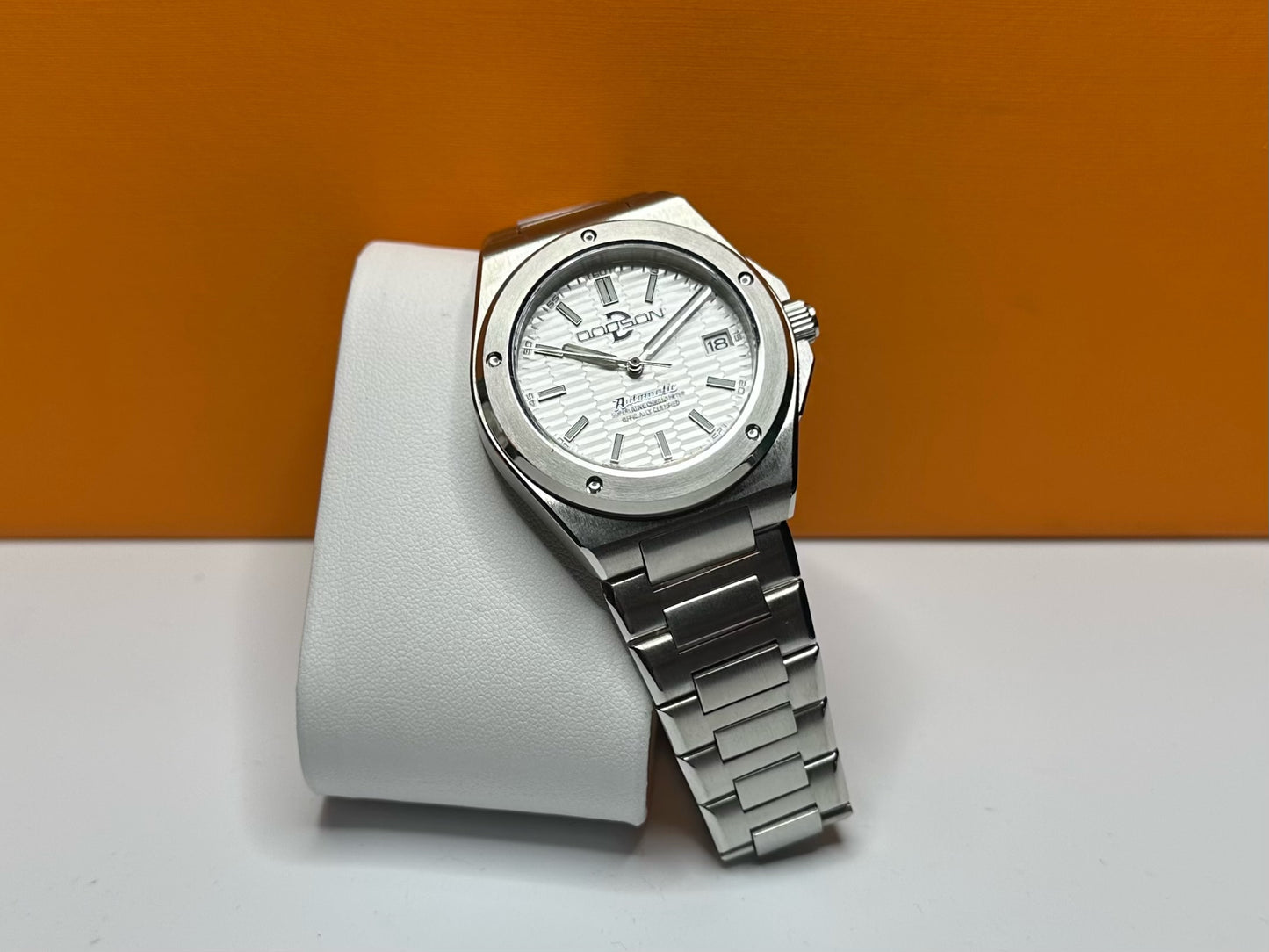 Integrated bracelet White Dial automatic homage watch