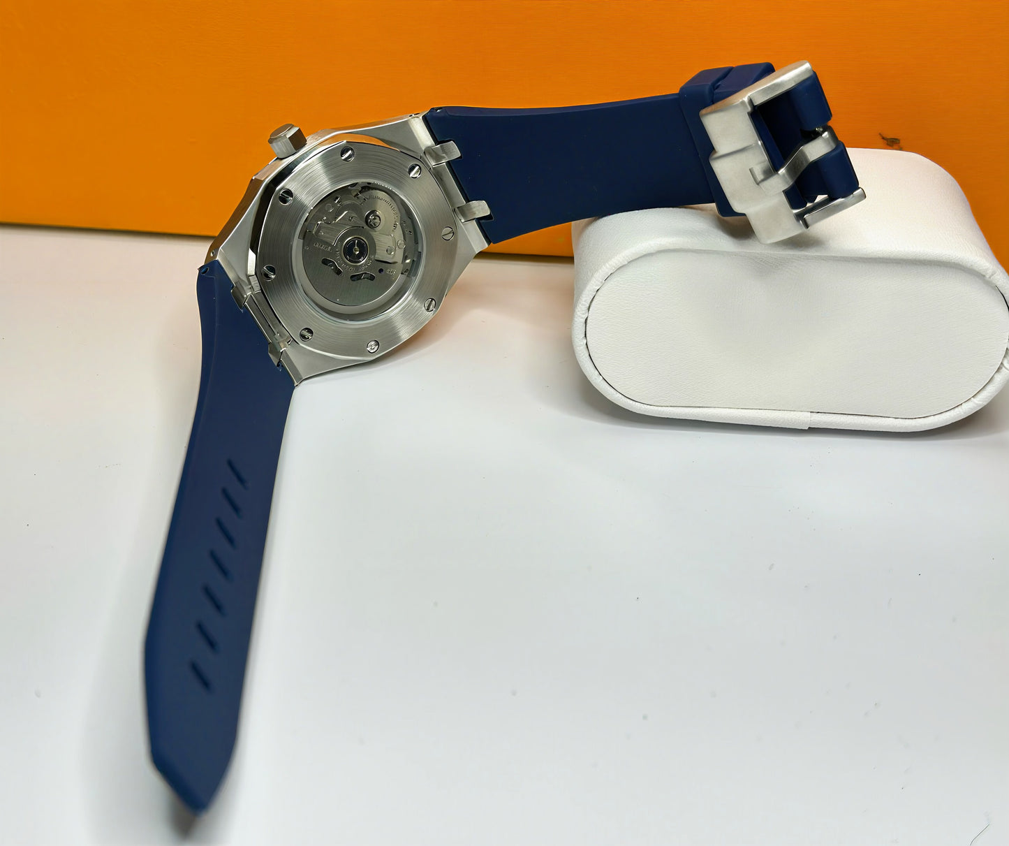 42mm Royal Oak Automatic Homage Watch on blue silicone strap