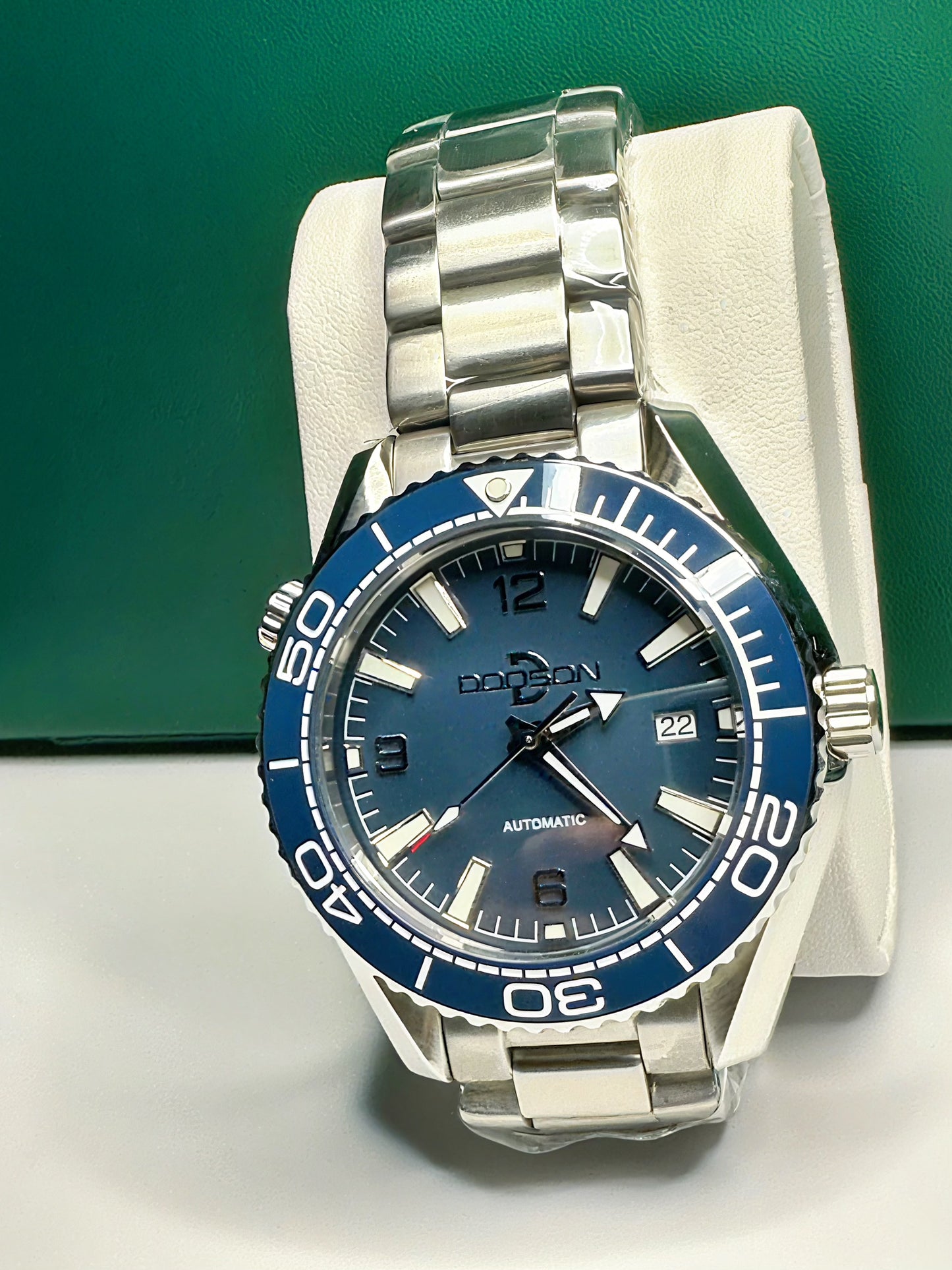 43.5mm Planet Ocean Automatic Homage Watch- Blue Dial, Blue Bezel